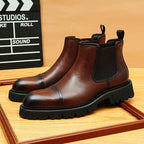 slip on boots dress shoes for men thick sole chelseayes