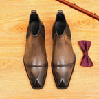 slip on boots for men fashion chelsea Genuine Leatheryes