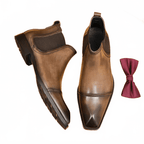 slip on boots for men fashion chelsea Genuine Leatheryes