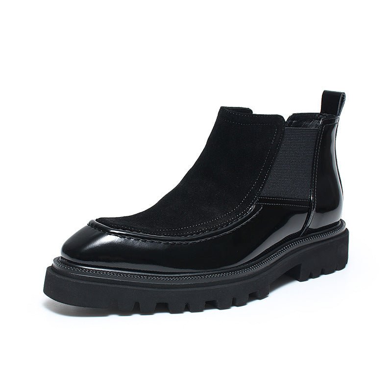 slip on chelsea boots men fashion thick - soled Chelsea boots
