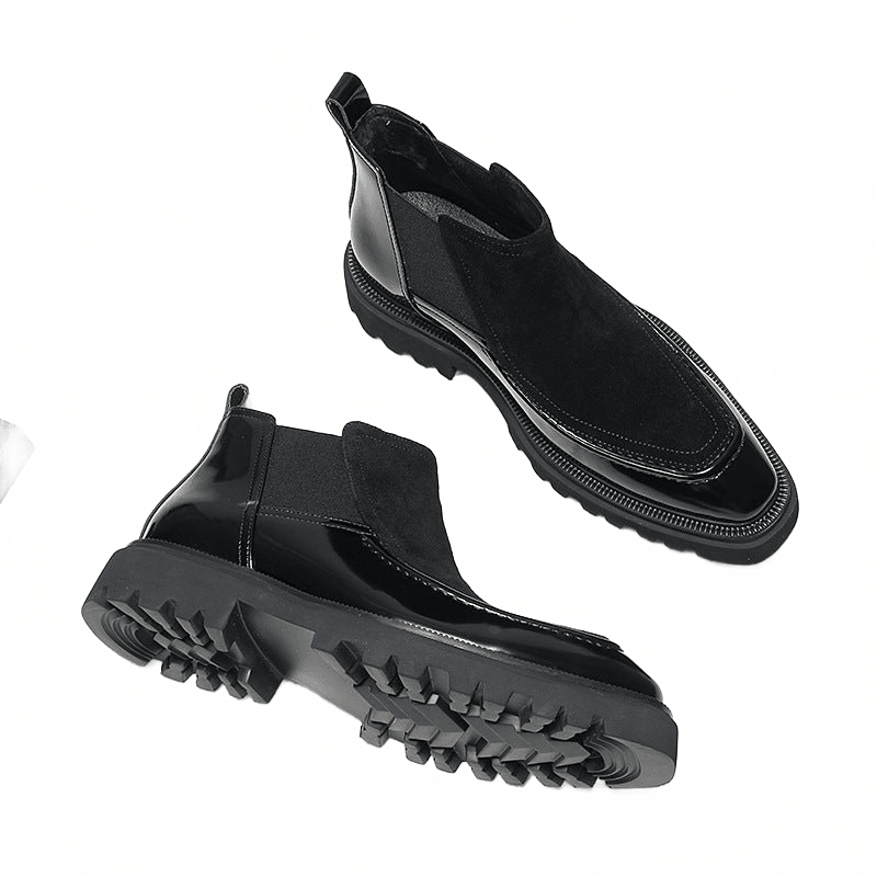 slip on chelsea boots men fashion thick - soled Chelsea bootsyes