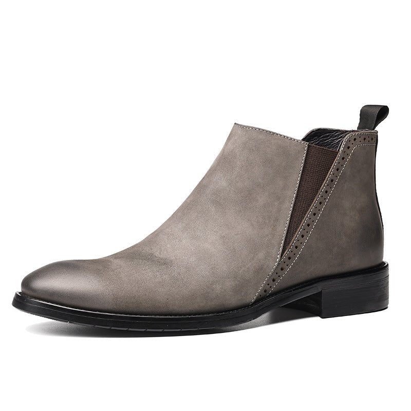 Sophisticated Charcoal Grey Leather Chelsea Boots for Business Professionals