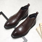 slip on mens business boots fashion Genuine leather Chelsea bootsyes