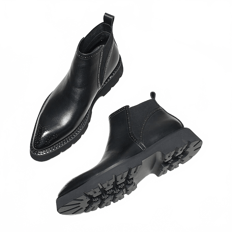 slip on mens business boots fashion Genuine leather Chelsea bootsyes