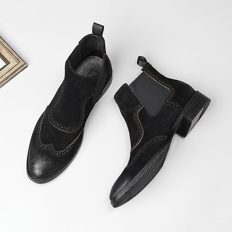 slip on mens casual dress shoes boots fashion Ankle boots