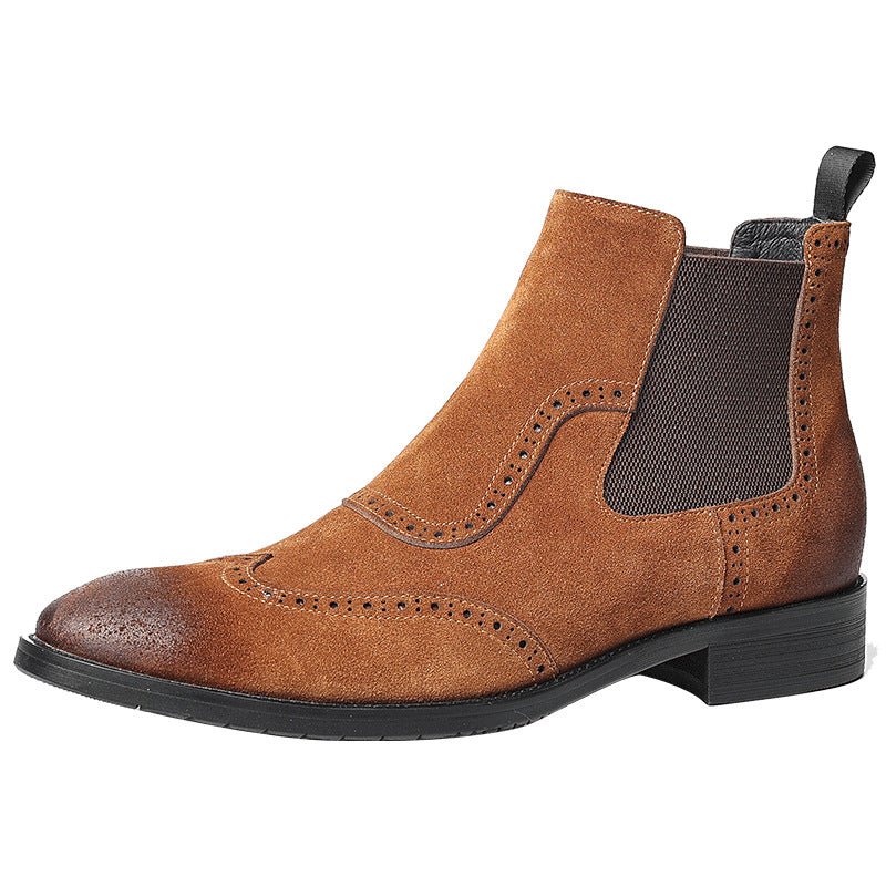 Rich Brown Genuine Leather Chelsea Boots for Business Casual Wear