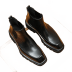 slip on men's dress shoes boots style thick sole chelseayes