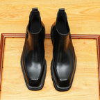 slip on men's dress shoes boots style thick sole chelseayes