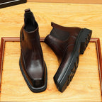slip on men's dress shoes boots style thick sole chelseayes