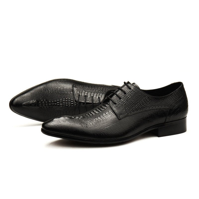 Sophisticated Relief Derby: Elegant Men's Ceremony Dress Shoesyes