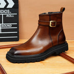 Square toe men's zip up dress boots fashion Ankle bootsyes