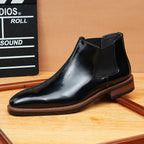 stylish boots for men slip on chelsea Genuine leatheryes