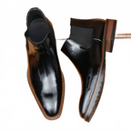 stylish boots for men slip on chelsea Genuine leatheryes