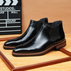 stylish boots for men slip on chelsea Genuine leatheryes