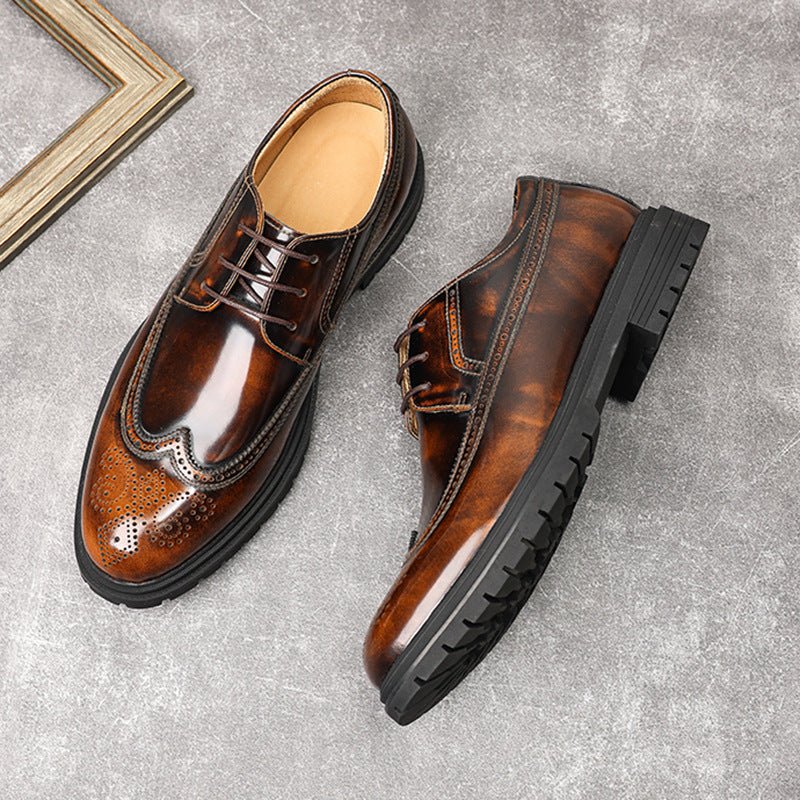 Stylish Chunky Sole Derby Shoes: Men's Premium Party Dress Shoesyes