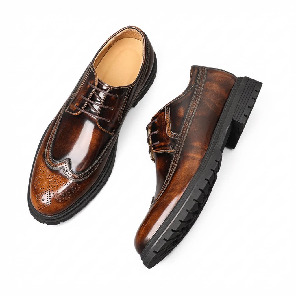 Stylish Chunky Sole Derby Shoes: Men's Premium Party Dress Shoesyes