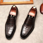 Stylish Men's Wedding Dress Shoes: Croc Textured Formal Loafersyes