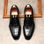 Stylish Men's Wedding Dress Shoes: Croc Textured Formal Loafersyes