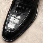 Stylish Men's Wedding Dress Shoes: Croc Textured Formal Loafersyes