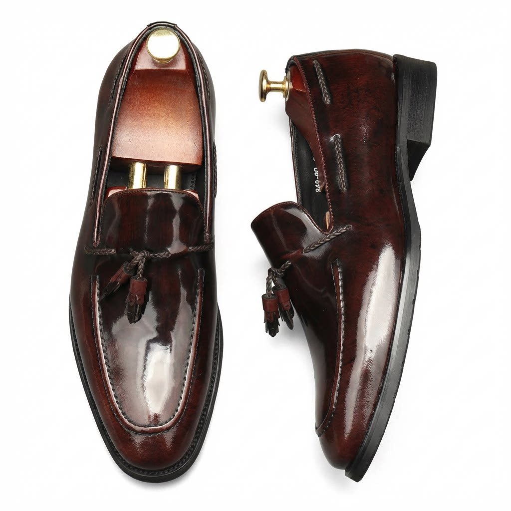 Stylish Men's Wedding Dress Shoes: Patent Tassel Formal Loafersyes