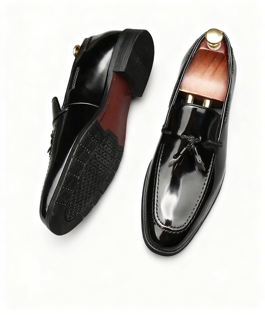 Stylish Men's Wedding Dress Shoes: Patent Tassel Formal Loafersyes