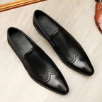 Stylish Men's Wedding Dress Shoes: Pointed Toe Breathable Wingtip Loafersyes
