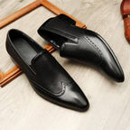 Stylish Men's Wedding Dress Shoes: Pointed Toe Breathable Wingtip Loafersyes