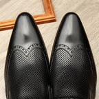 Stylish Men's Wedding Dress Shoes: Pointed Toe Breathable Wingtip Loafersyes