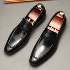 Stylish Men's Wedding Dress Shoes: Pointed Toe Formal Penny Loafersyes