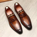 Stylish Men's Wedding Dress Shoes: Pointed Toe Formal Penny Loafersyes