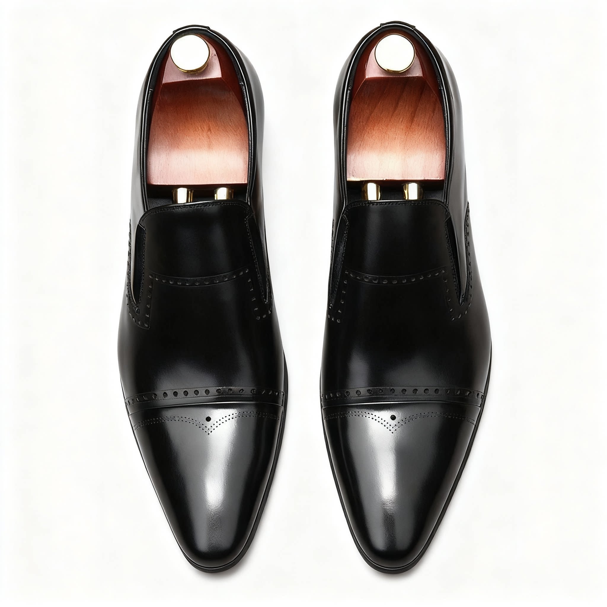 Stylish Men's Wedding Dress Shoes: Pointed Toe Perforated Loafersyes