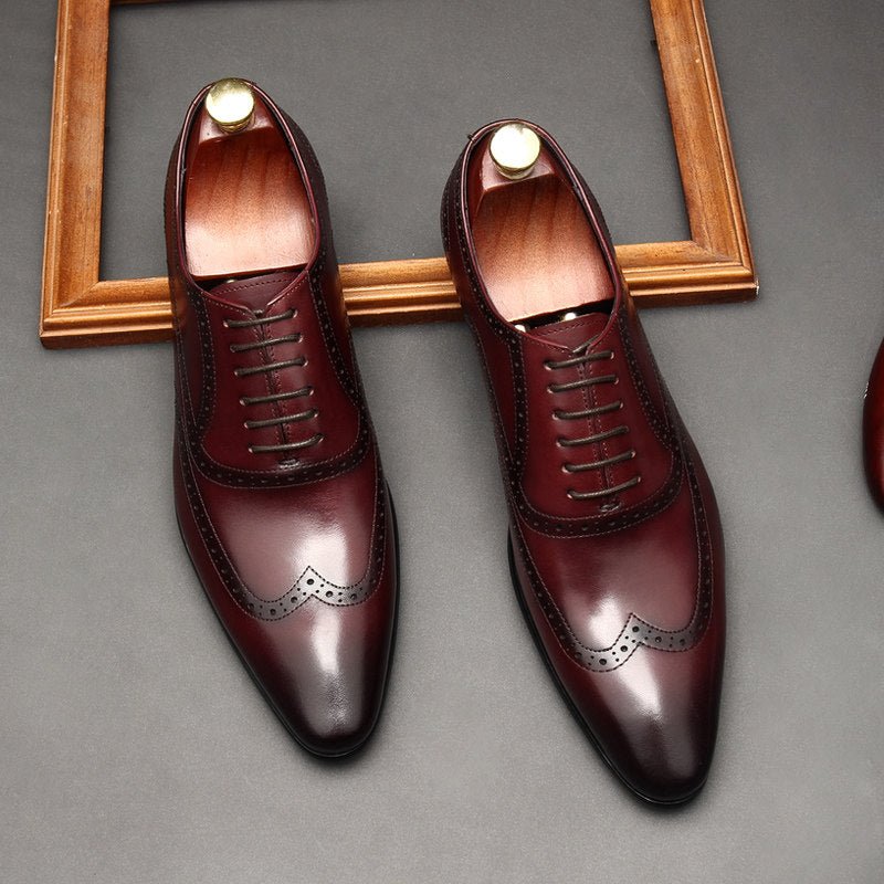 Tapered Italian Oxford Shoes Luxury Groom Wedding Dress Shoes Menyes