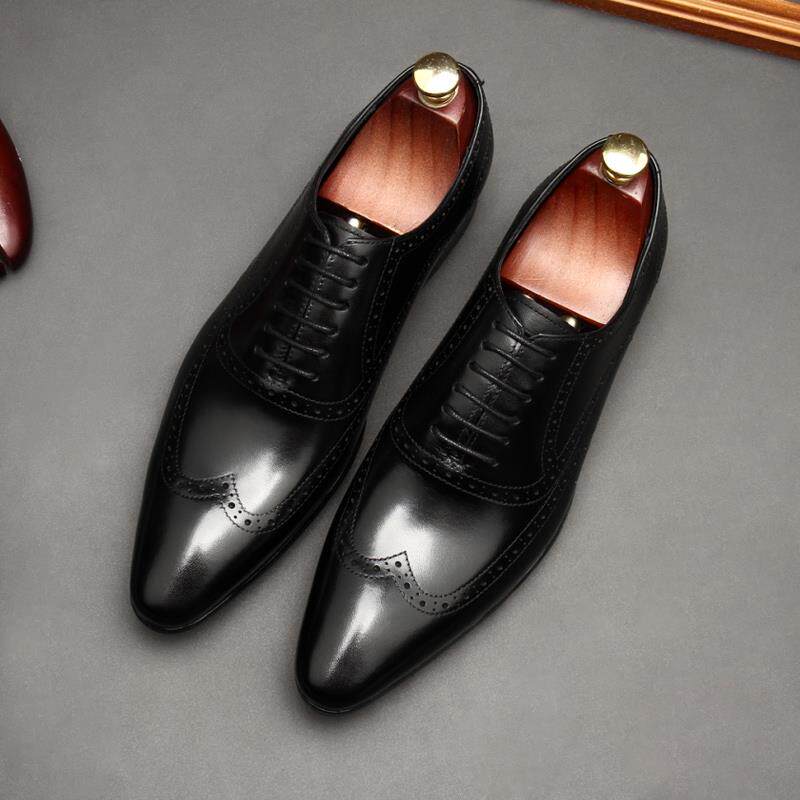 Tapered Italian Oxford Shoes Luxury Groom Wedding Dress Shoes Menyes