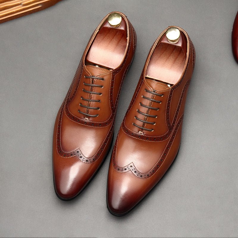 Tapered Italian Oxford Shoes Luxury Groom Wedding Dress Shoes Menyes