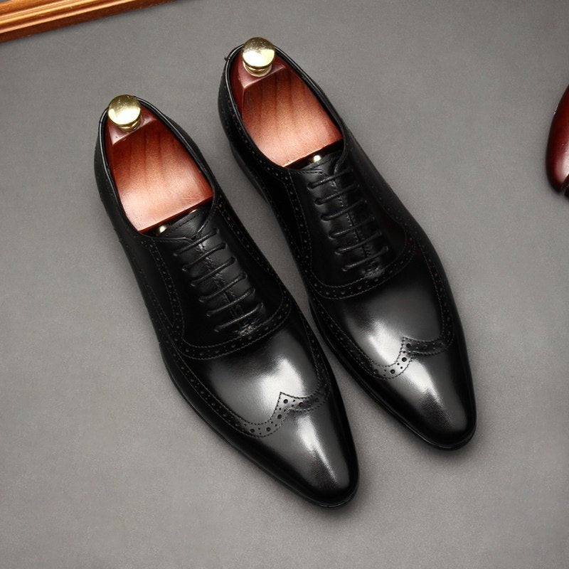 Tapered Italian Oxford Shoes Luxury Groom Wedding Dress Shoes Menyes