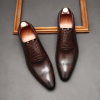 Tapered Italian Oxford Shoes Luxury Groom Wedding Dress Shoes Menyes