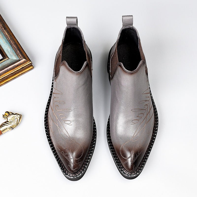 thick sole boots chelsea mens fashion dress boots