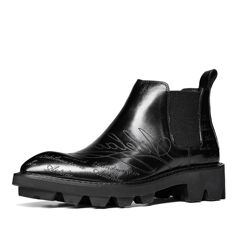 thick sole boots chelsea mens fashion dress bootsyes