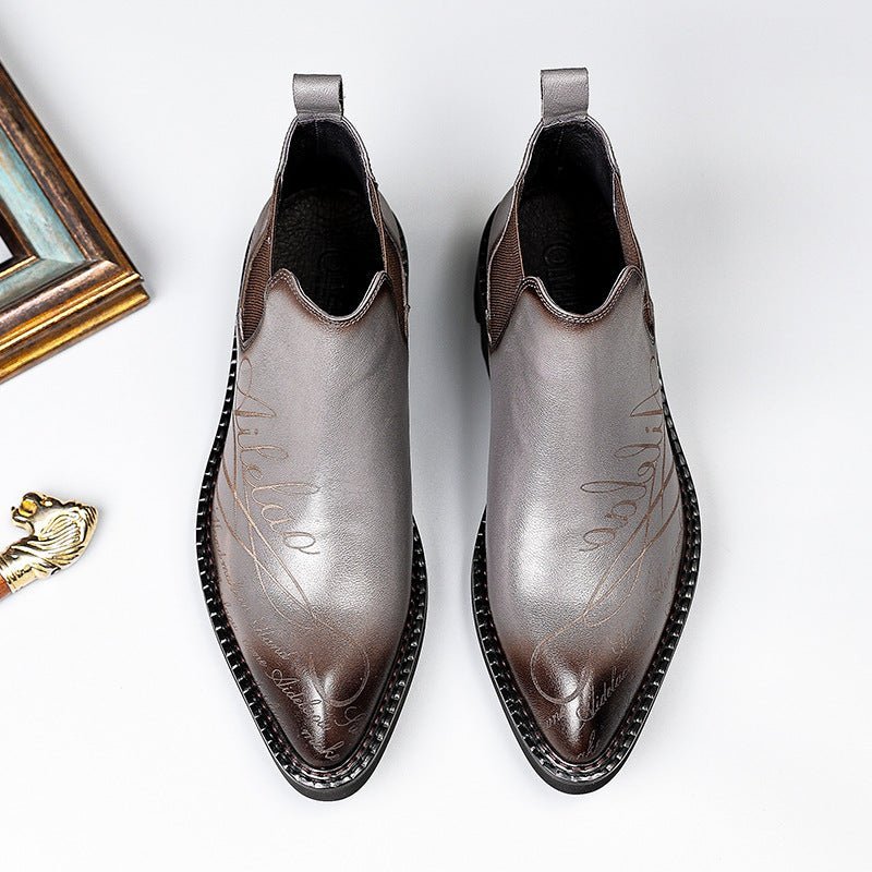 thick sole boots chelsea mens fashion dress bootsyes