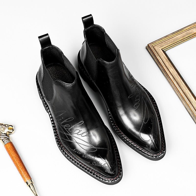 thick sole boots chelsea mens fashion dress bootsyes