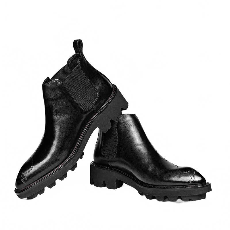 thick sole boots chelsea mens fashion dress bootsyes