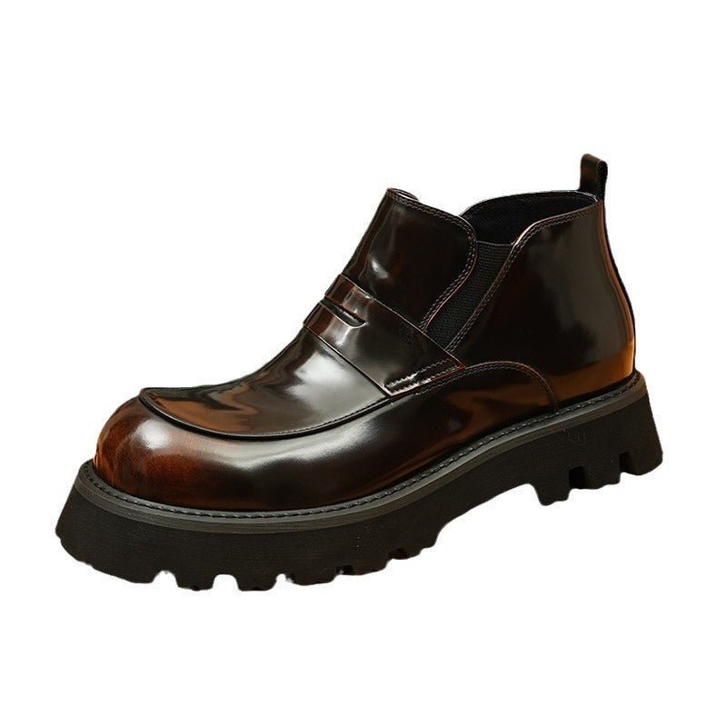 thick sole chelsea boots as dress shoes round toeyes