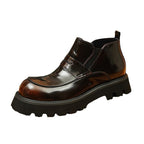 thick sole chelsea boots as dress shoes round toeyes