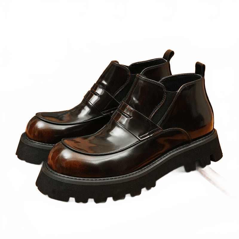 thick sole chelsea boots as dress shoes round toeyes