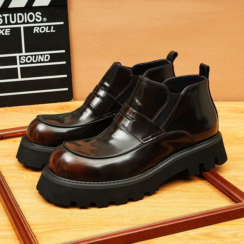 thick sole chelsea boots as dress shoes round toeyes