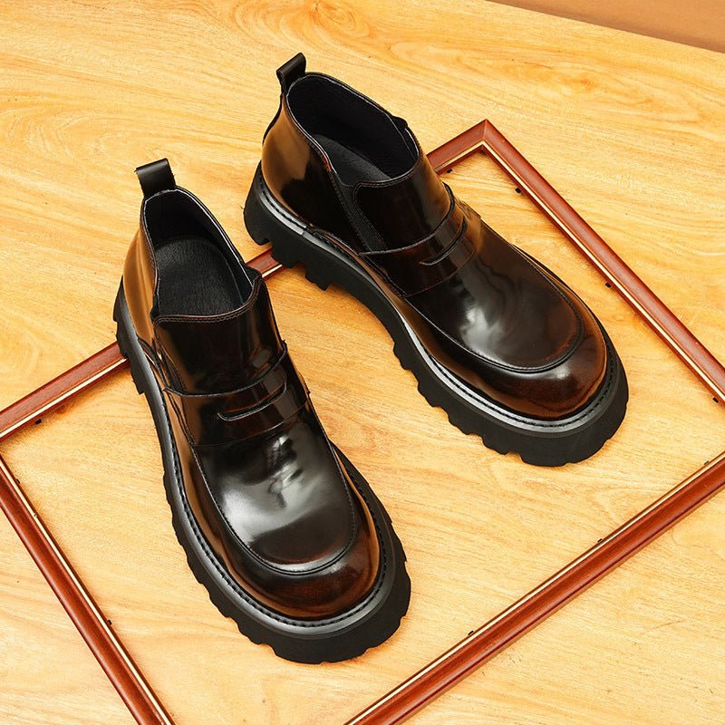 thick sole chelsea boots as dress shoes round toeyes