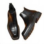 thick sole chelsea boots genuine leather slip onyes