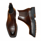thick sole chelsea boots genuine leather slip onyes