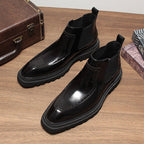 thick sole chelsea style boots mens fashion dress bootsyes