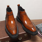 thick sole chelsea style boots mens fashion dress bootsyes